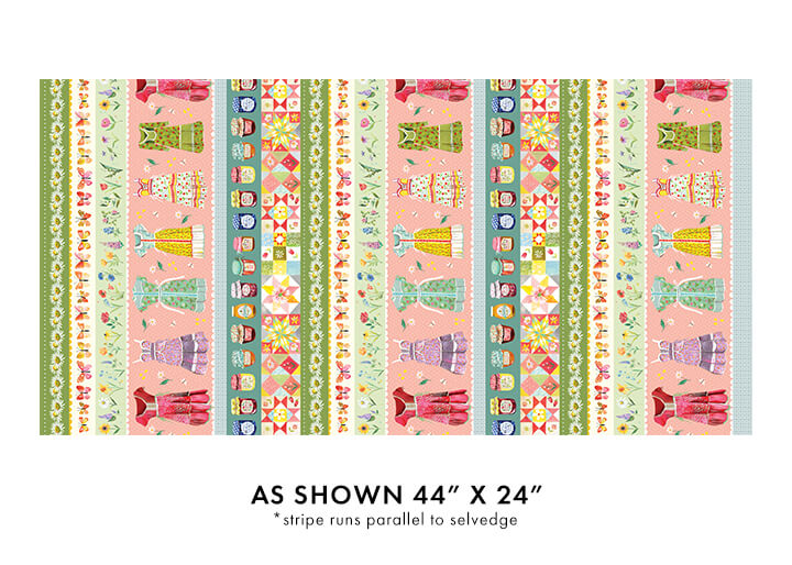 Multi A Prairie Heart Border Stipe fabric per yard