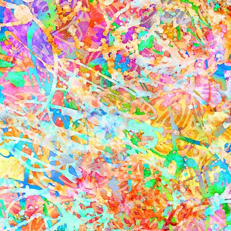 Multi Abstract Wideback Cotton Fabric Per Yard