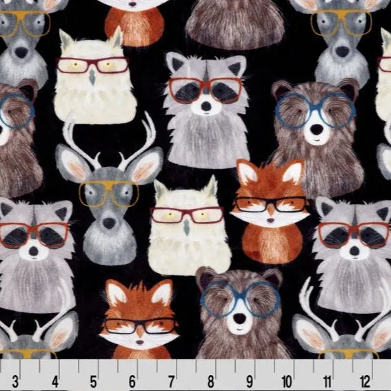 Multi Black Nature Nerds Digital Cuddle Black Fabric - ( 5/8 Yard Pack )