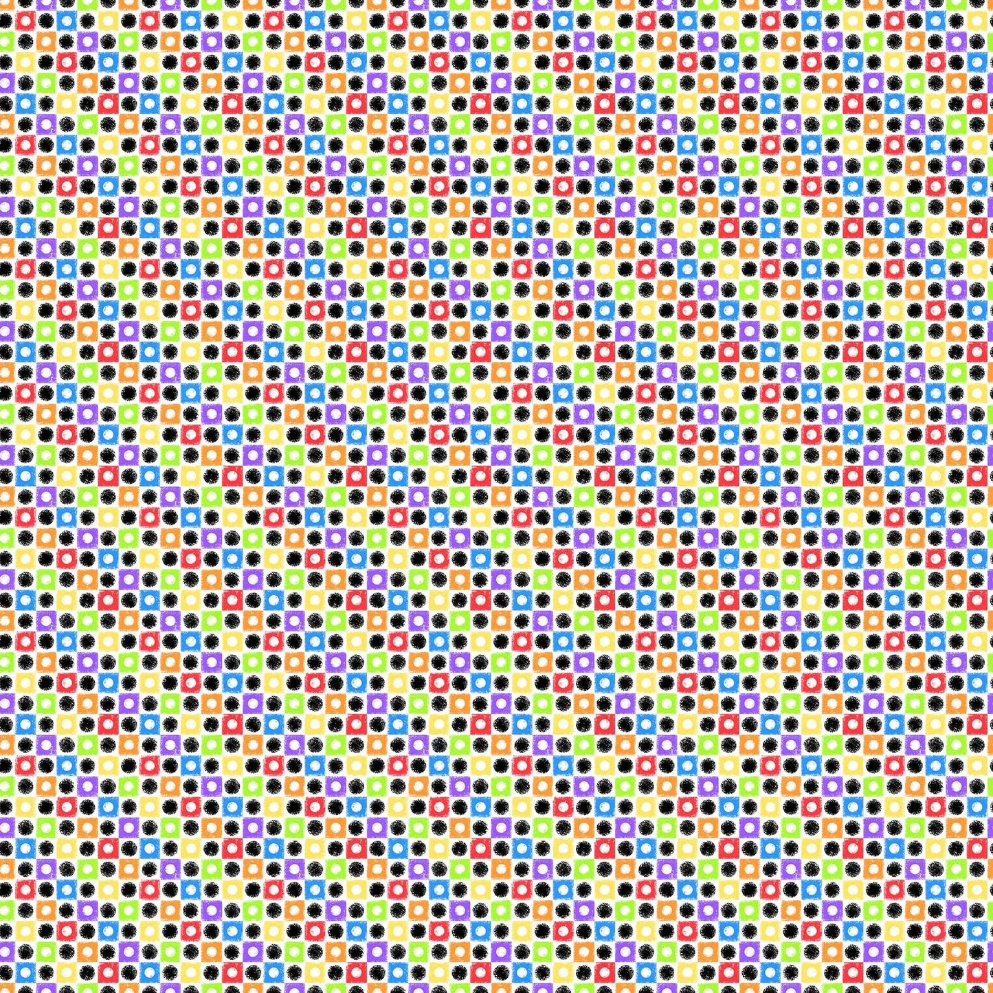 Multi Colored Dotted Check 44"/45" Cotton Fabric per yard