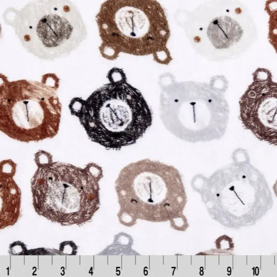 Multi Cozy Cubs Cloud Cuddle Fabric per yard