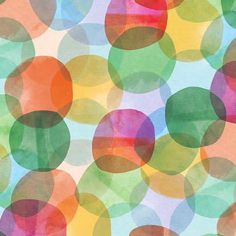 Multi Mingle Bubbles Cotton 44"/45" Fabric Per Yard