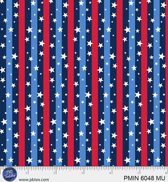 Multi Patriotic Minis PMIN-6048-MU Cotton 44/45 Fabric Per Yard