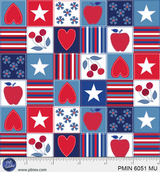Multi Patriotic Minis PMIN-6051-MU Cotton 44/45 Fabric Per Yard