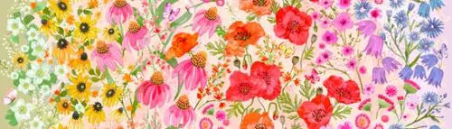 Multi Superbloom Pastel 44"/45" Fabric Per Yard