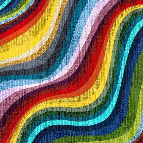 Multi Universe Terrain Wave Wideback Cotton Fabric Per Yard