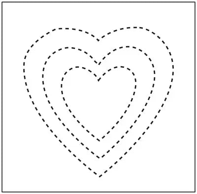 1891 Hearts 6"/9"/12" Stencil