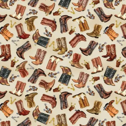 Natural Cowboys Yellowstone Cotton Wideback Fabric per yard