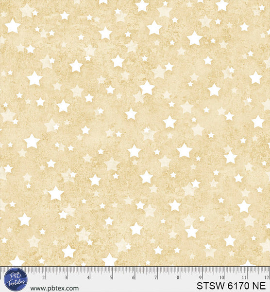 Neutral / Cream Star Spangled 108" STSW-6170-NE Cotton Wideback Fabric Per Yard