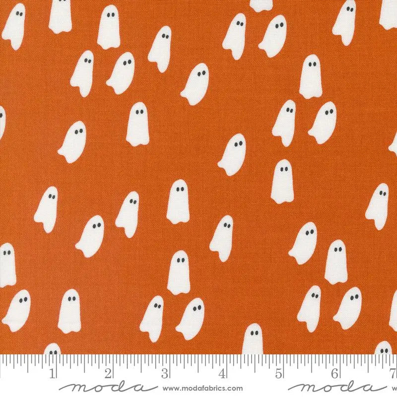 Noir Pumpkin Ghosts Orange 44"/45" Fabric Per Yard