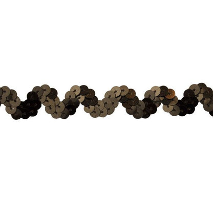 Non-Stretch Sequin Trim - 1/2" Width (25 Yard Roll) - BQ-304-06 Brown