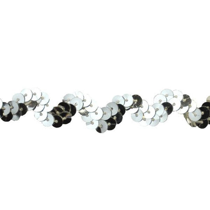 Non-Stretch Sequin Trim - 1/2" Width (25 Yard Roll) - BQ-304-11 Silver