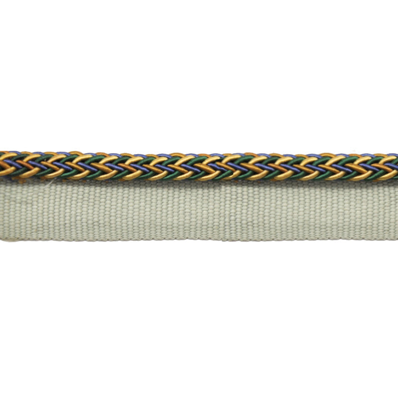 Odyssey Collection - 1/4" Width Braided Cord with Lip (50 Yard Roll) - BC-12000-38/04 Green, Blue and Tan