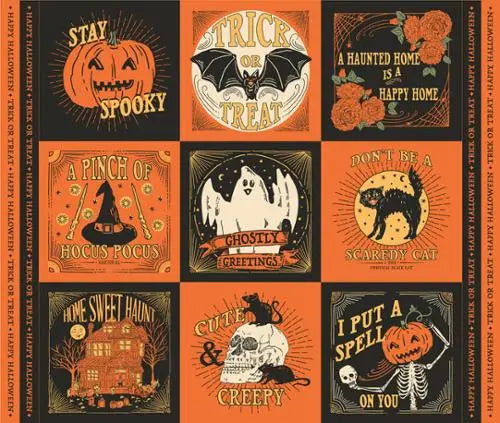 Orange Haunted Square Panel
