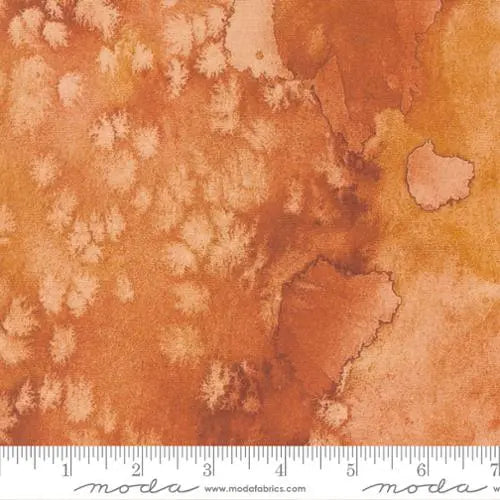 Orange Red Ochre Flow Basic Watercolor Painting 44"/45" Fabric Per Yard