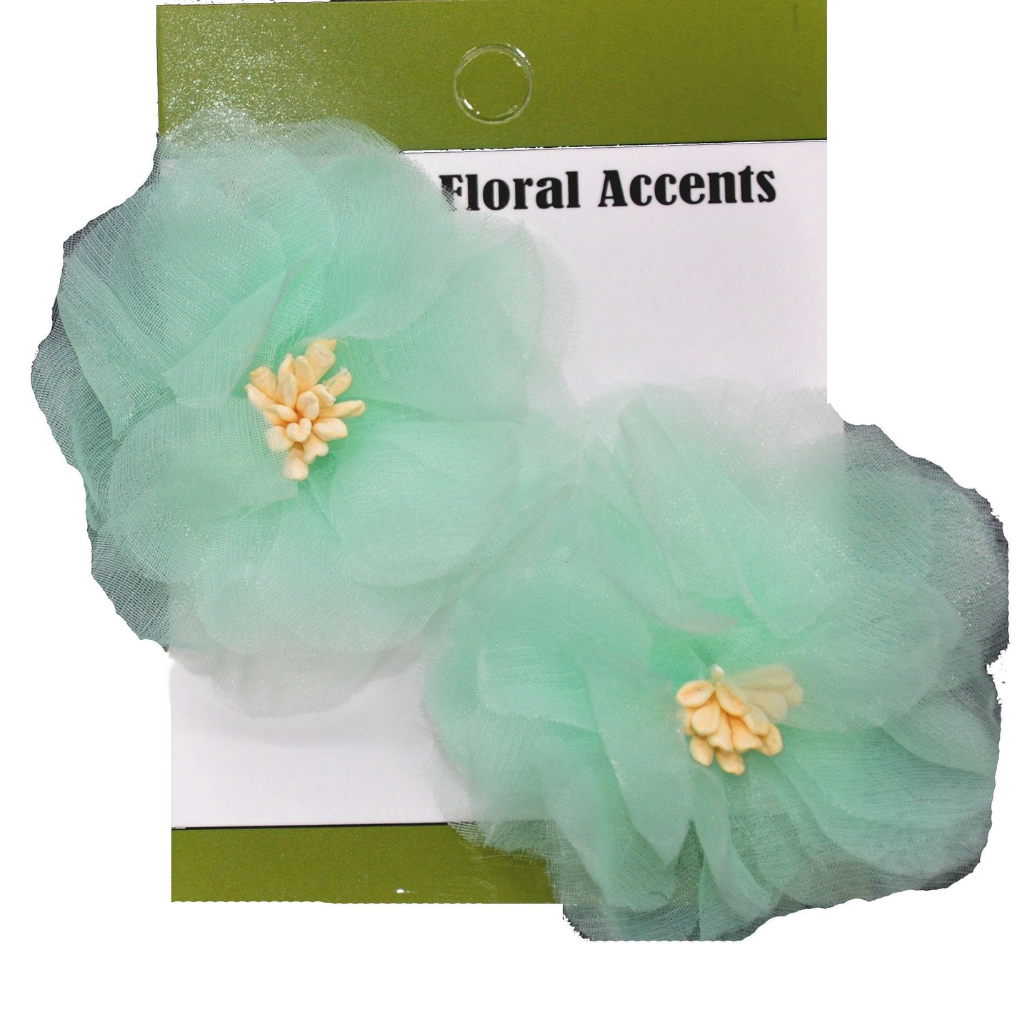 Organza Flower Appliqués - 12pcs 2 1/2" round (6 Cards Per Order) - BPP-A1-03 Blue
