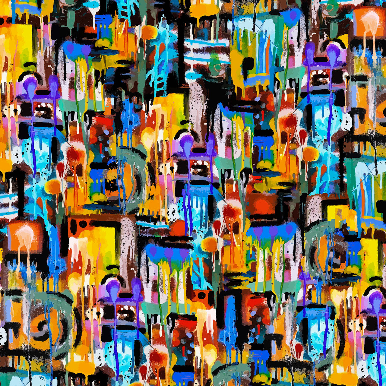 Urban Ink 108 Dark And Moody Graffiti Cotton Wideback Fabric Per Yard