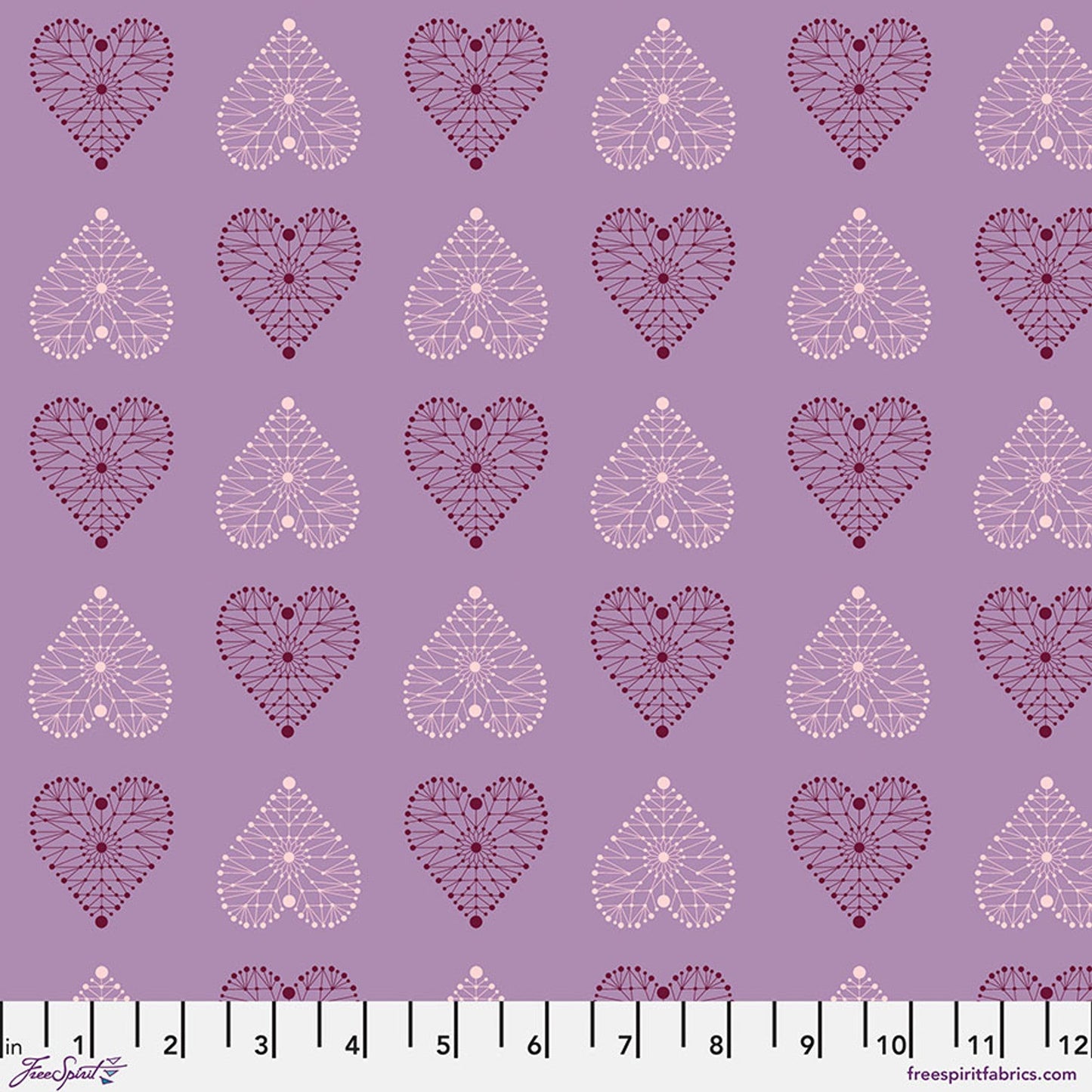 Enrapture by Giucy Giuce Amour - Amethyst Cotton 44"/45" Fabric Per Yard