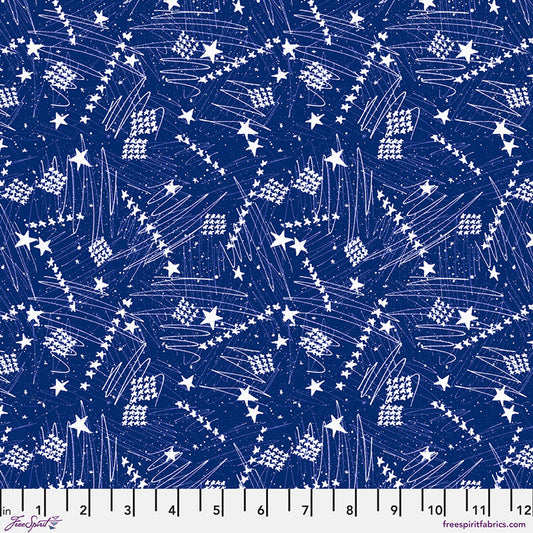 Stars in the Sky Small Blue Americana Cotton 44"/45" Fabric Per Yard
