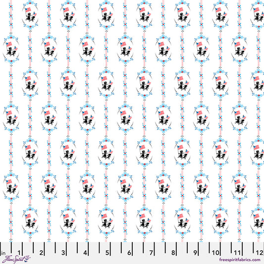 White Children March On Americas Birthday Cotton 44"/45" Fabric Per Yard
