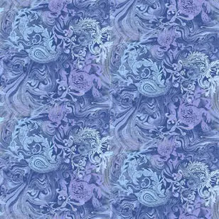 Paisley Of Blues Cotton 44"/45" Fabric Per Yard
