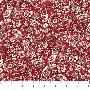 Paisley Red Farmhouse 28607-24 Cotton 44"/45" Fabric Per Yard