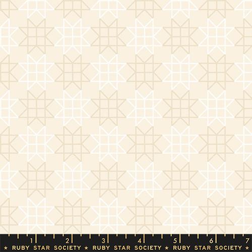 Paper Cuts 2 Natural Natural Paper Star Patchwork Geometric Cotton 43"/44" Fabric Per Yard