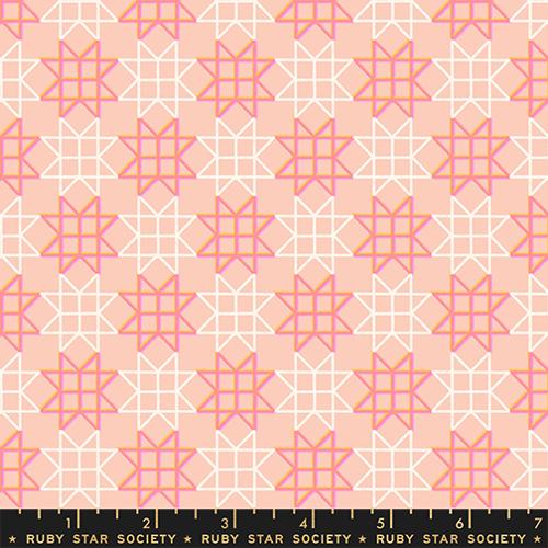 Paper Cuts 2 Peach Puff Peach Paper Star Patchwork Geometric Cotton 43"/44" Fabric Per Yard