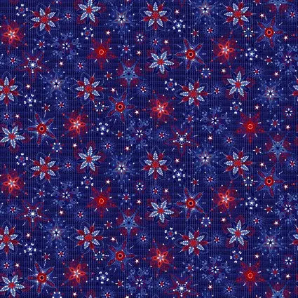 Patriotic Pop Starry Medallions 43"/44" Fabric Per Yard