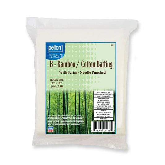 Pellon® Bamboo/Cotton Batting Scrim 96" x 108" Queen Size Package
