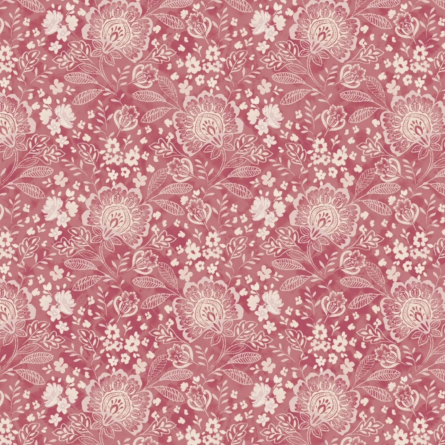 Pink Jacobean Allover Elizabeth Wideback Fabric Per Yard