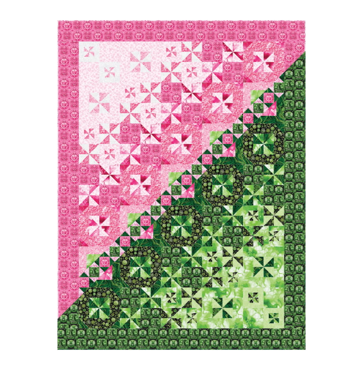 Pink & Green Split Stars Good Together Pattern