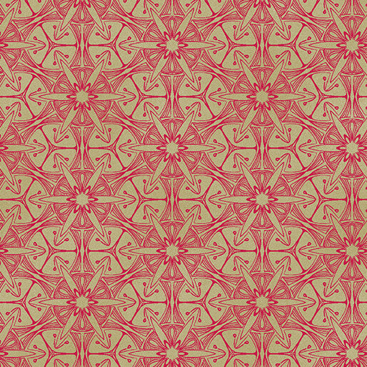 Pismo Cadmium Red/Chino Ground Works Cotton 44"/45" Fabric Per Yard