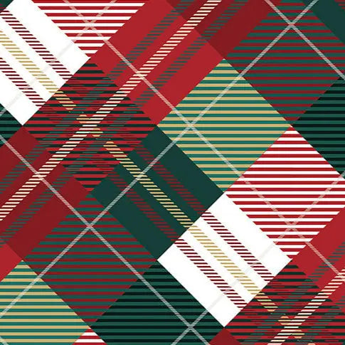 Plaid Tidings Digital Cuddle Multi Fabric per yard