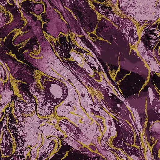 Plum Marbled Earth Cotton 44”/45" Fabric Per Yard