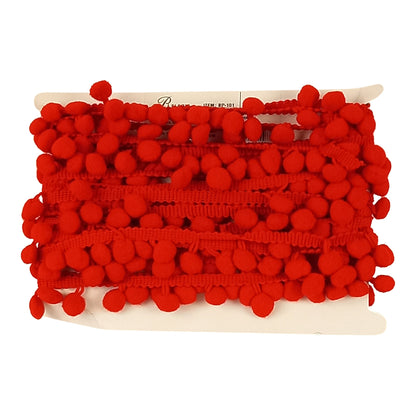 Pom Pom Collection -5/8" width X 10 Yards in Red