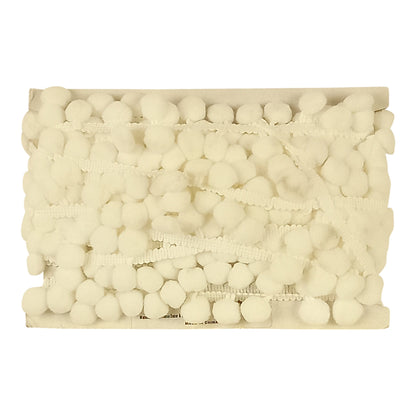 Pom Pom Collection - 5/8" width X 10 Yards in White
