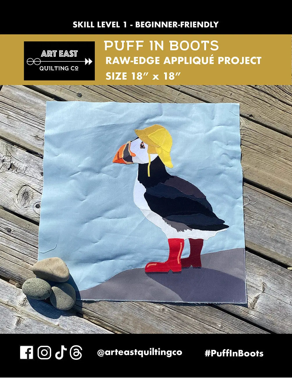 Puff In Boots - A Raw-Edge Appliqué Project