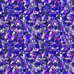 Purple Mosaic Blooms Blender Cotton 44/45 Fabric Per Yard