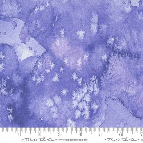 Purple Vinca Flow Basic Watercolor Painting 44"/45" Fabric Per Yard