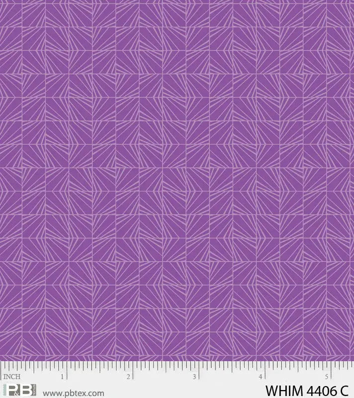 Purple Whimsy Square Facets 44"/45" Fabric Per Yard