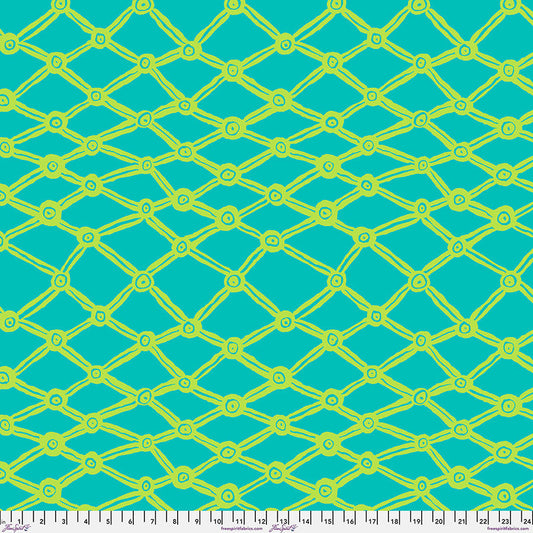 Kaffe Fassett Collective Aqua Nets 108" Cotton Wideback Fabric Per Yard