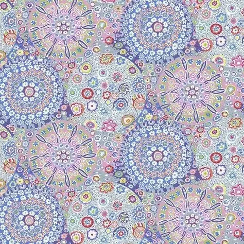 Purple Blue Pastel Millefiore Cotton Wideback Fabric Per Yard