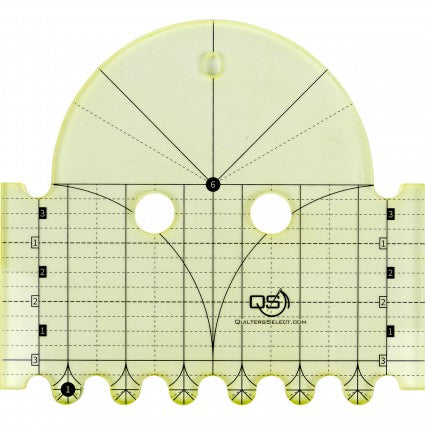 Quilters Select 6" & 1"  MACHINE QUILT RULER