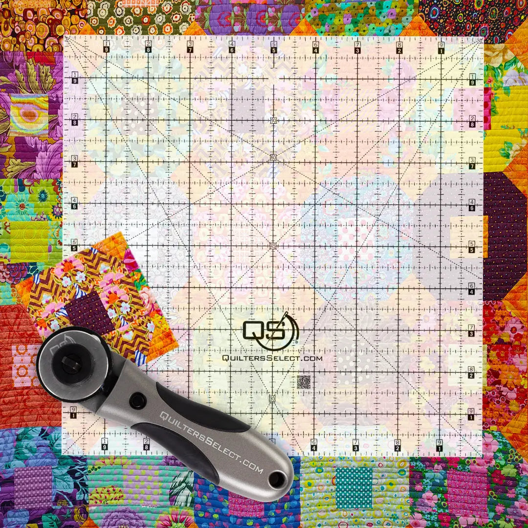 Quilters Select Non-Slip Crystal Clear Ruler 10" x 10"
