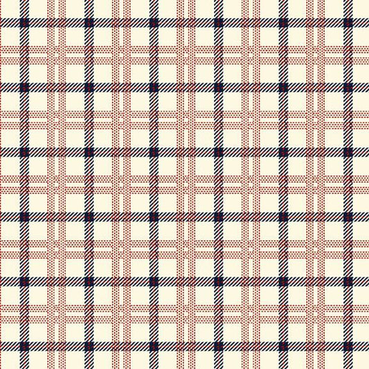 Cream Primo Plaids: Americana Cotton Flannel 44"/45" Fabric Per Yard