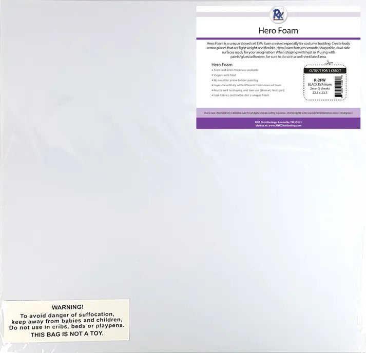 RNK WHITE CREATIVE FOAM- EVA 2MM - 3 sheets per pkg ~23.5" x 23.5"