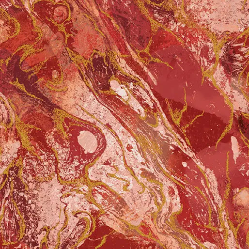 Red Marbled Earth Cotton 44/45" Fabric Per Yard
