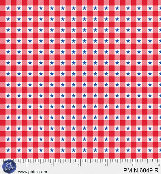 Red Patriotic Minis PMIN-6049-R Cotton 44/45 Fabric Per Yard
