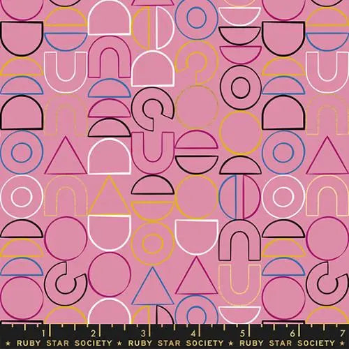 Reign Noble Kiss Modern Shapes Pink 44"/45" Fabric Per Yard